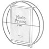 Fabulaxe Modern Circle Shape Black Metal Decor Photo Frame for Tabletop Display, 6 x 8 QI004499.BK.L